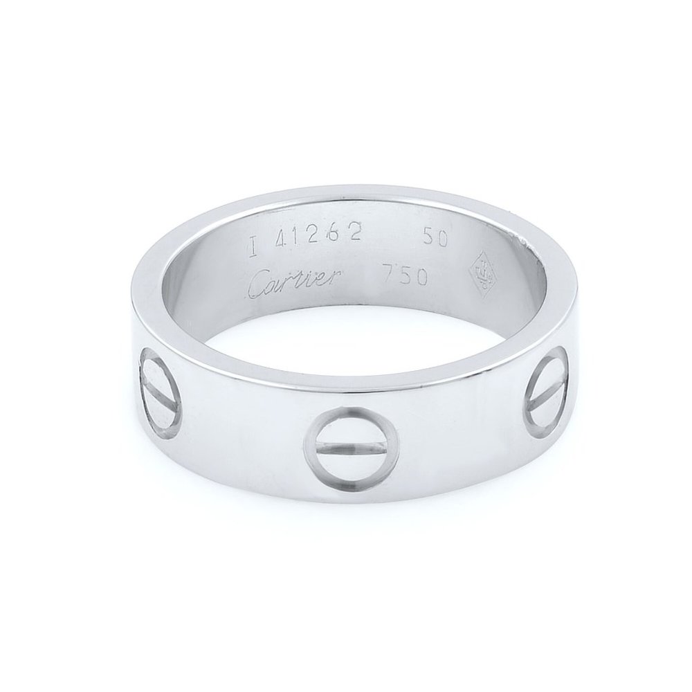 Cartier 18K White Gold Love Band Ring - Picture 3 of 5